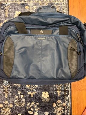 Navy Travel Briefcase with Black Accents - Professional Carry